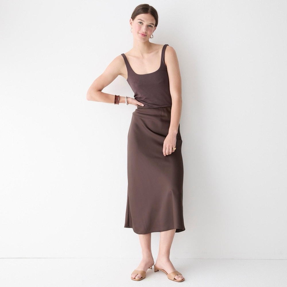 NWT! J.Crew Gwyneth Satin Slip Skirt